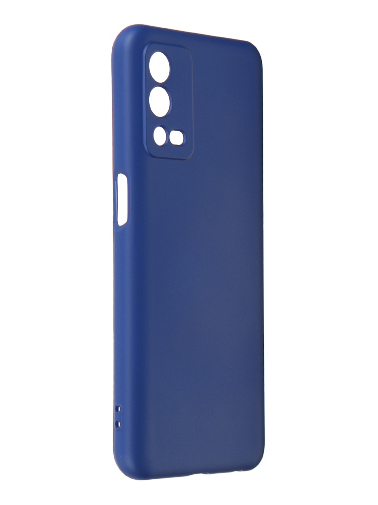 Чехол DF для Oppo A55 4G Silicone Blue oOriginal-15 чехол df для oppo reno 5 lite с микрофиброй silicone blue ooriginal 11
