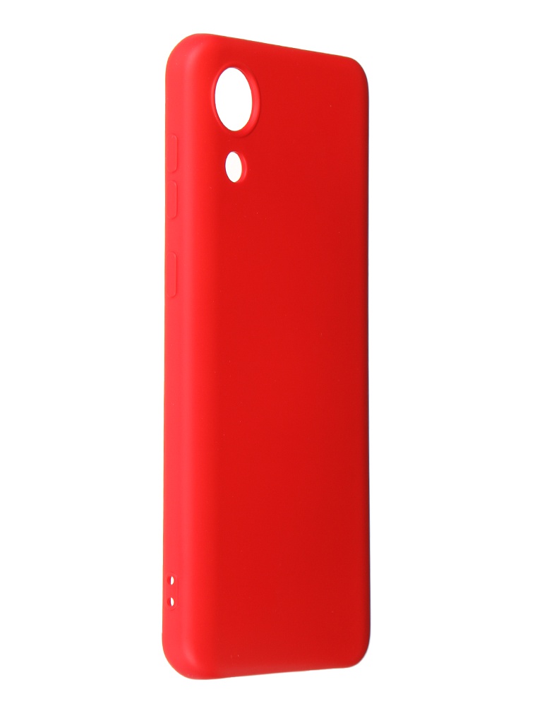 Чехол DF для Samsung Galaxy A03 Core Silicone Red sOriginal-33 матовый чехол corgi pattern для samsung galaxy a03 core самсунг а03 кор с 3d эффектом черный