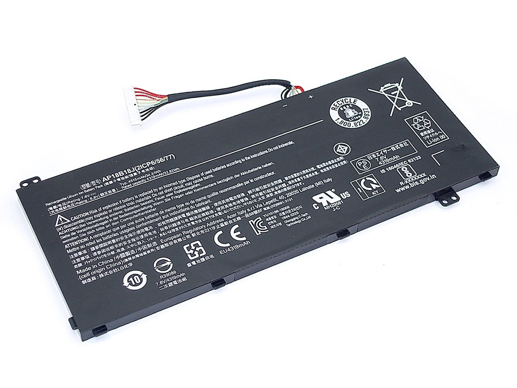 фото Аккумулятор vbparts (схожий с ap18b18j) для acer aspire 3 a314-33 7.6v 4515mah 080155