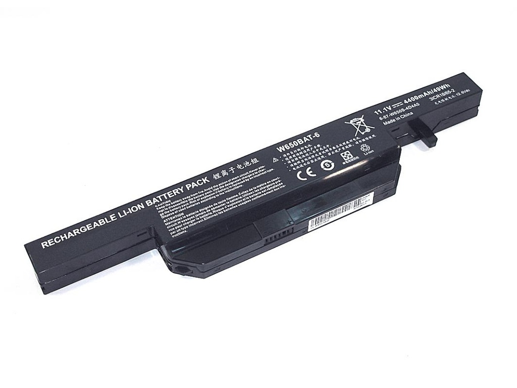 фото Аккумулятор vbparts (схожий с w670rc) для clevo w650-3s2p 11.1v 5200mah oem 065076