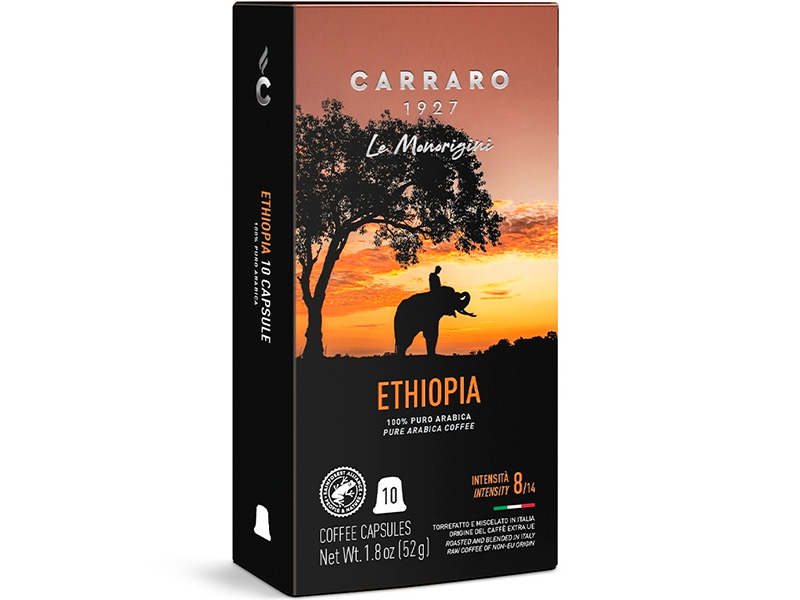 Капсулы для кофемашин Carraro Ethiopia 10шт капсулы для кофемашин carraro primo mattino 10шт стандарта nespresso