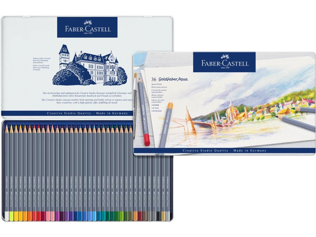 фото Карандаши акварельные faber-castell goldfaber aqua 36 цвета 114636