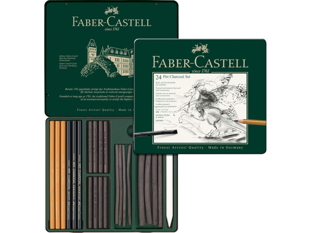 фото Набор угля и угольных карандашей faber-castell pitt charcoal 24 предмета 112978