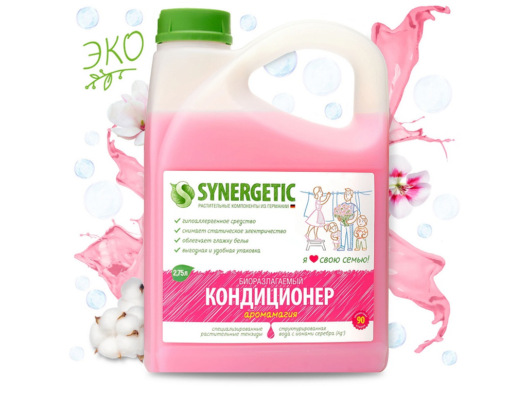 фото Средство кондиционер для белья synergetic аромамагия 2.75l 4623722441843