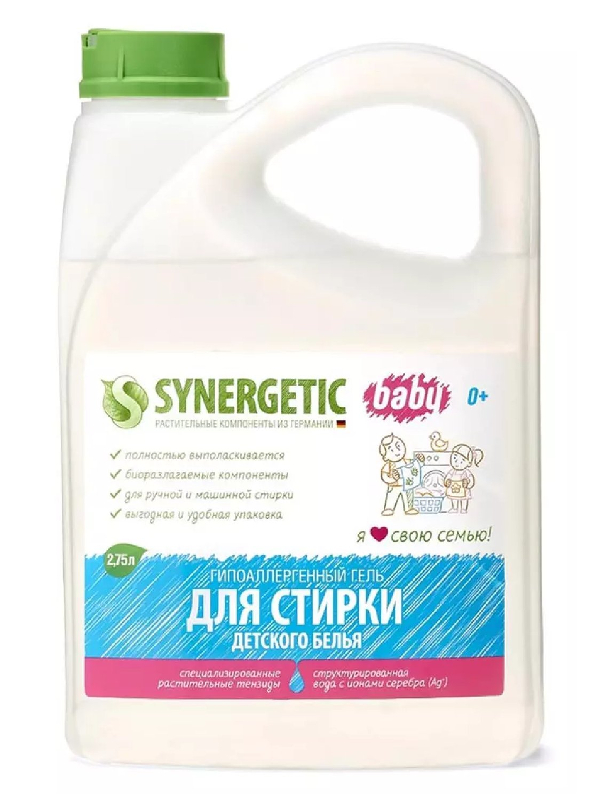 фото Средство гель для стирки детского белья synergetic 2.5l 4623722441812