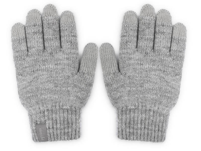 фото Теплые перчатки для сенсорных дисплеев moshi digits размер m light grey 99mo065013