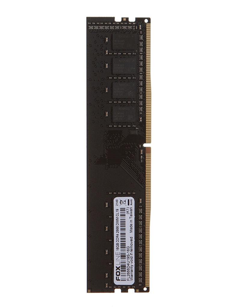 фото Модуль памяти foxline ddr4 dimm 2666mhz pc-21300 cl19 - 16gb fl2666d4u19s-16g