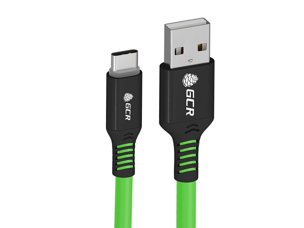 

Аксессуар GCR QC USB Type-C 1m Green Black GCR-53761, GCR-53761