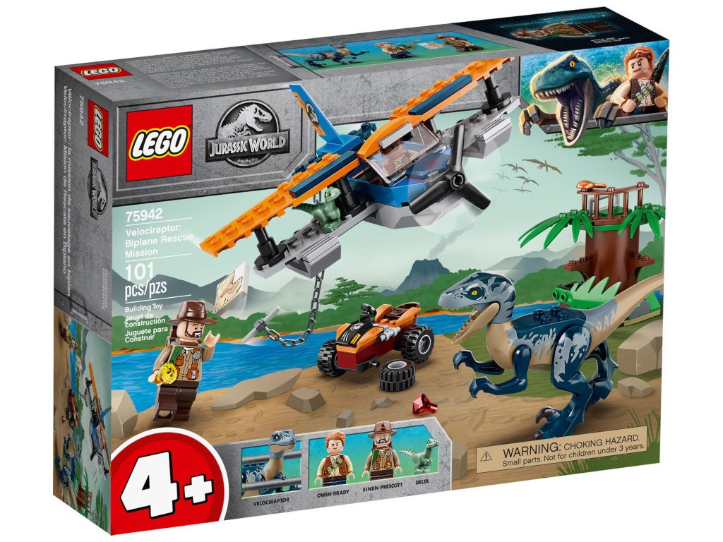 

Конструктор Lego Jurassic World Велоцираптор спасение на биплане 101 дет. 75942, Велоцираптор спасение на биплане