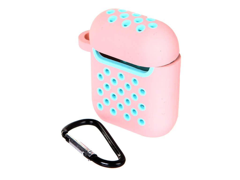 фото Чехол luxcase для apple airpods 1 / 2 mix color silicone pink-turquoise 96103