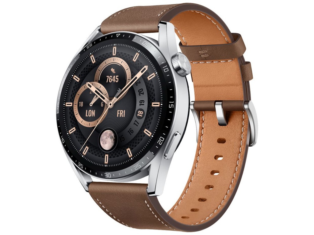 Умные часы Huawei GT 3 JPT-B19 Stainless Steel-Brown Leather 55026973 Выгодный набор + серт. 200Р!!!
