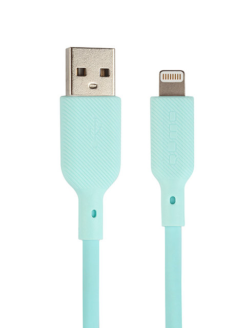 Аксессуар Qumo MFI С48 USB-A - Lightning 1m Light Blue 32990