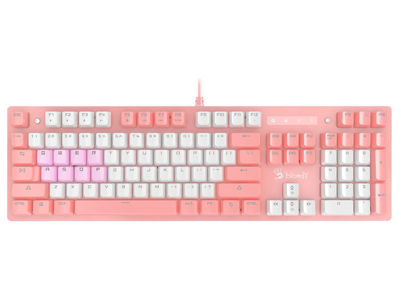 Клавиатура A4Tech Bloody B800 Pink клавиатура a4tech bloody b800 dual color механическая розовый белый usb for gamer led b800 pink