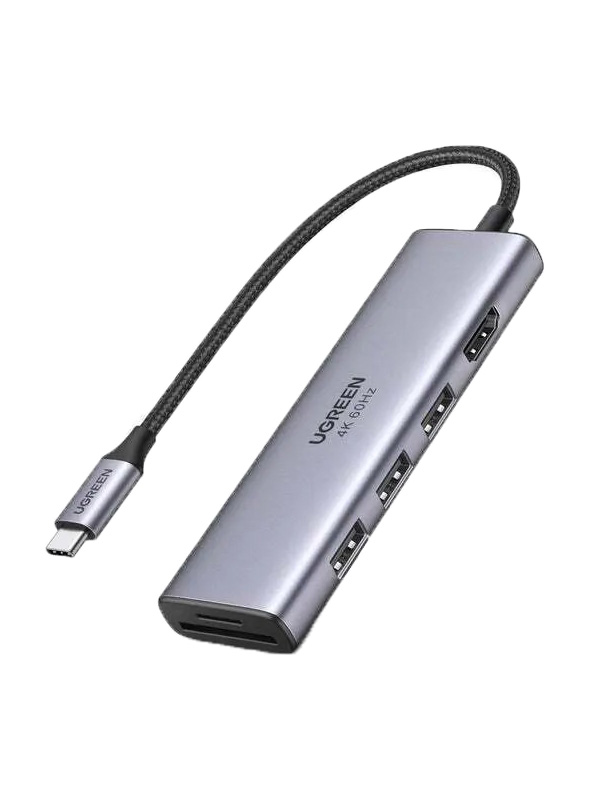 Хаб USB Ugreen Premium 6 in 1 3xUSB 3.0, HDMI, SD/TF 60383 usb концентратор хаб ugreen premium 6 в 1 3 х usb 3 0 hdmi sd tf 60383