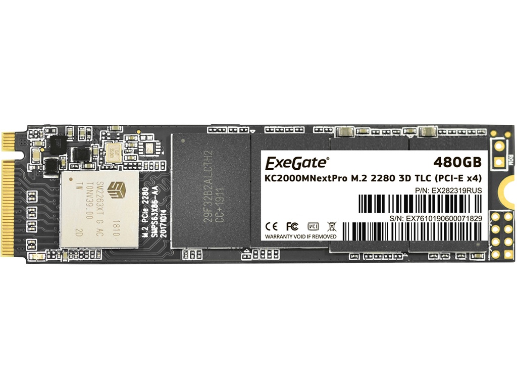 

Твердотельный накопитель ExeGate Next Pro 480Gb EX282319RUS, Next Pro EX282319RUS