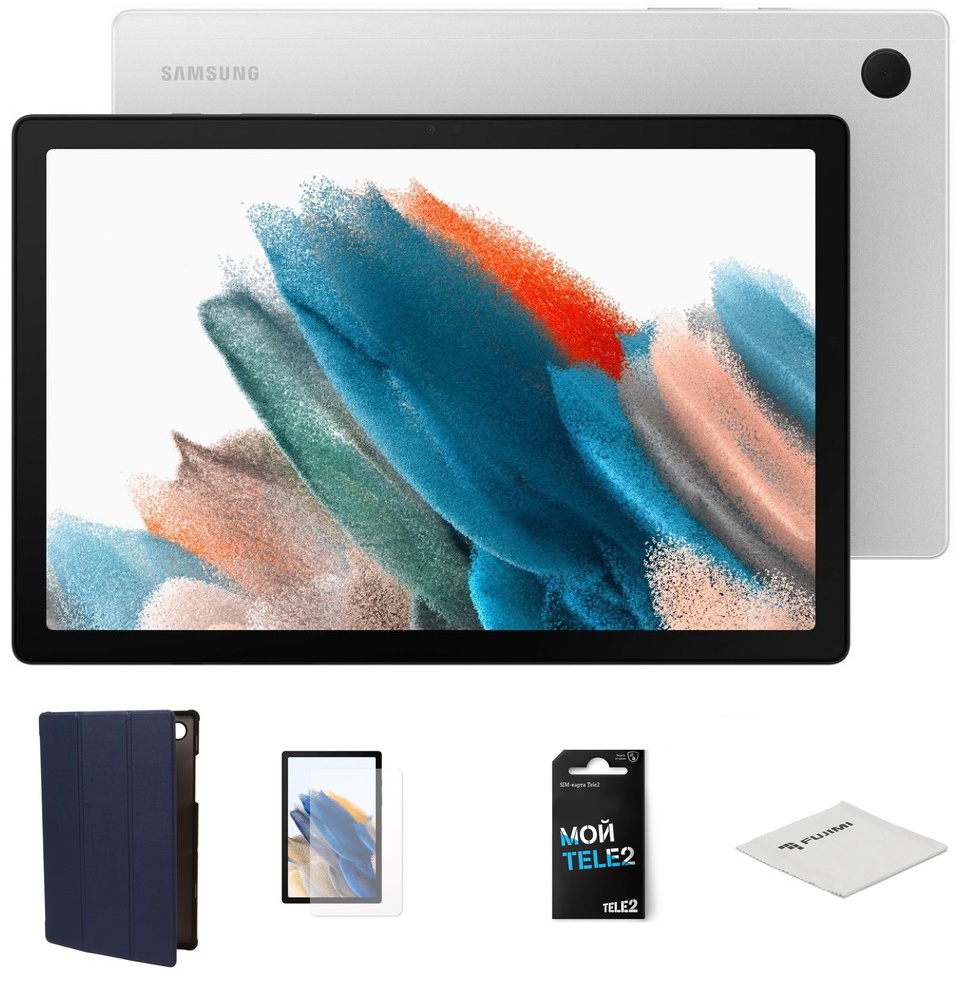 фото Планшет samsung galaxy tab a8 4/128gb lte silver sm-x205nzsfser выгодный набор + серт. 200р!!!