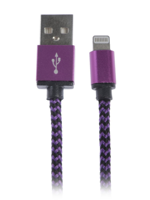 Аксессуар Luazon USB - Lightning 1А 1m Purple 4449941
