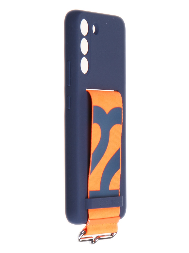 фото Чехол для samsung galaxy s22 plus silicone with strap cover dark blue ef-gs906tnegru