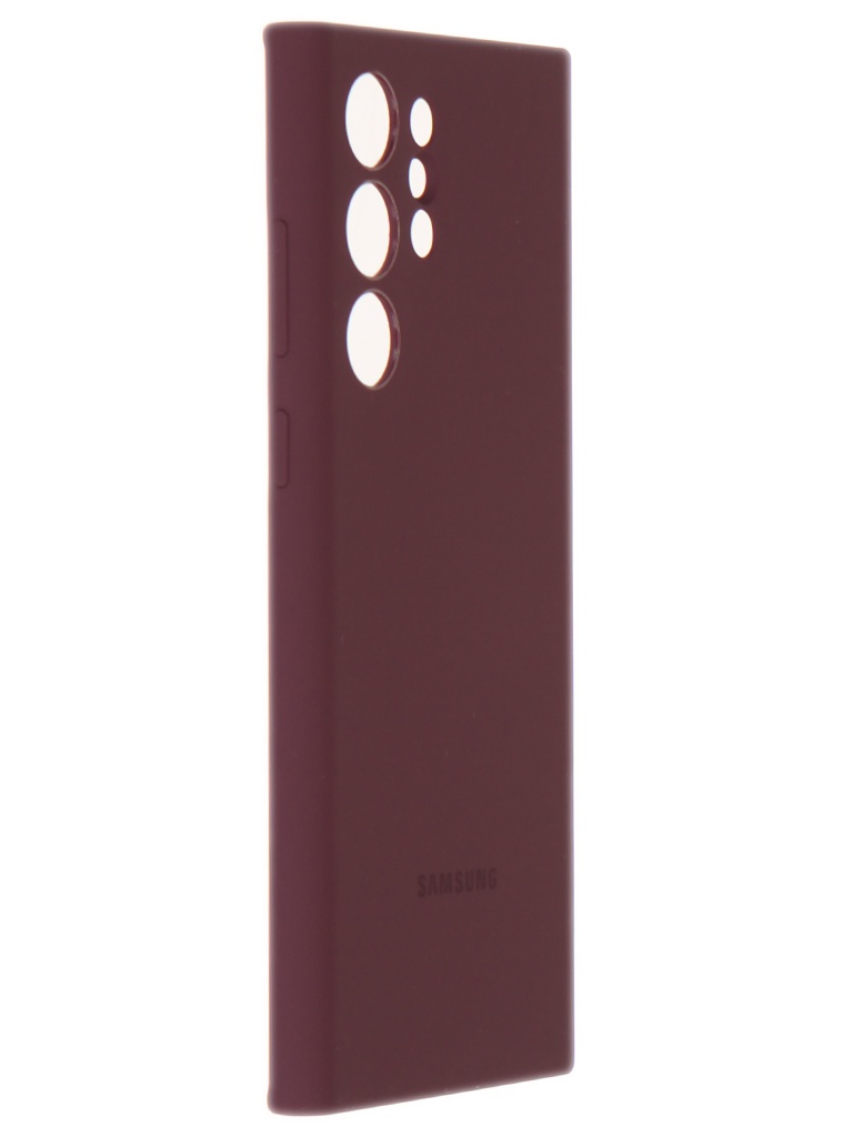 фото Чехол для samsung galaxy s22 ultra silicone cover burgundy ef-ps908teegru