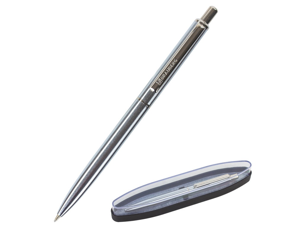 

Ручка шариковая Brauberg Larghetto корпус Silver, стержень Blue 143474, 143474