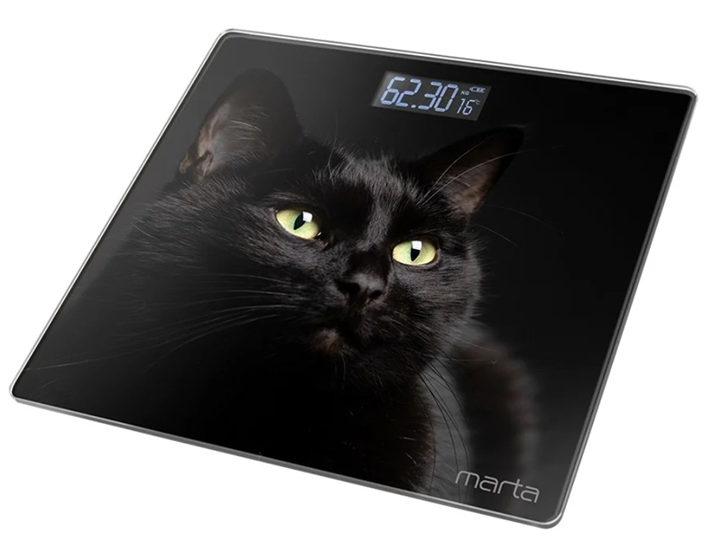 фото Весы напольные marta mt-1608 черный кот