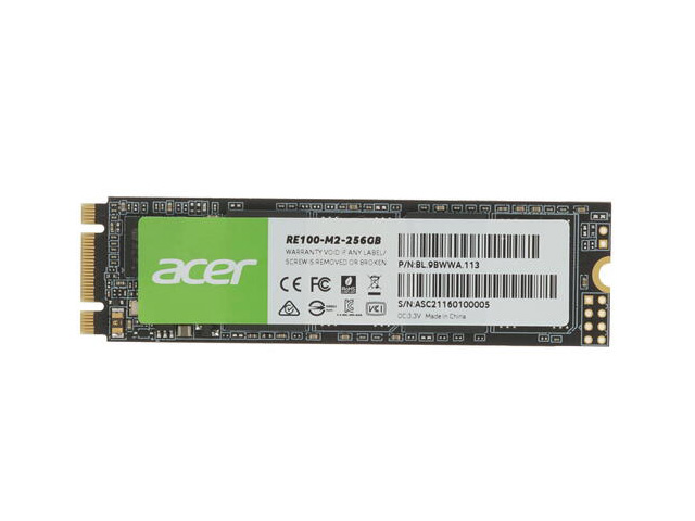 

Твердотельный накопитель Acer M.2 2280 RE100 256Gb BL.9BWWA.113, BL.9BWWA.113