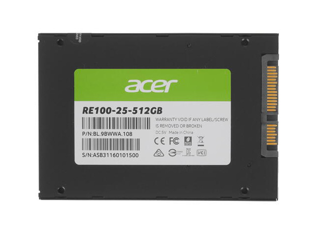 

Твердотельный накопитель Acer 2.5 RE100-25 512Gb BL.9BWWA.108, BL.9BWWA.108