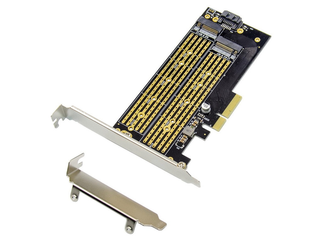 

Контроллер Orient C301E PCI-E 4X - M.2 M-Key NVMe SSD + SATA-M.2 B-key SSD 31129, C301E