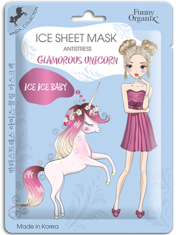 фото Ледяная маска funny organix glamorous unicorn снимающая стресс кожи 25g 5698159
