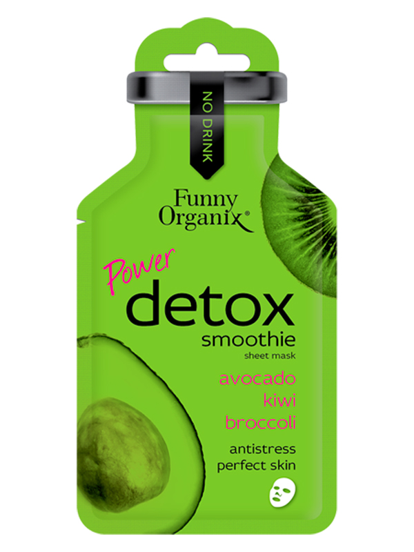 

Тканевая маска для лица Funny Organix Power Detox Smoothie антиоксидантная 22g 7134651, Power Detox Smoothie
