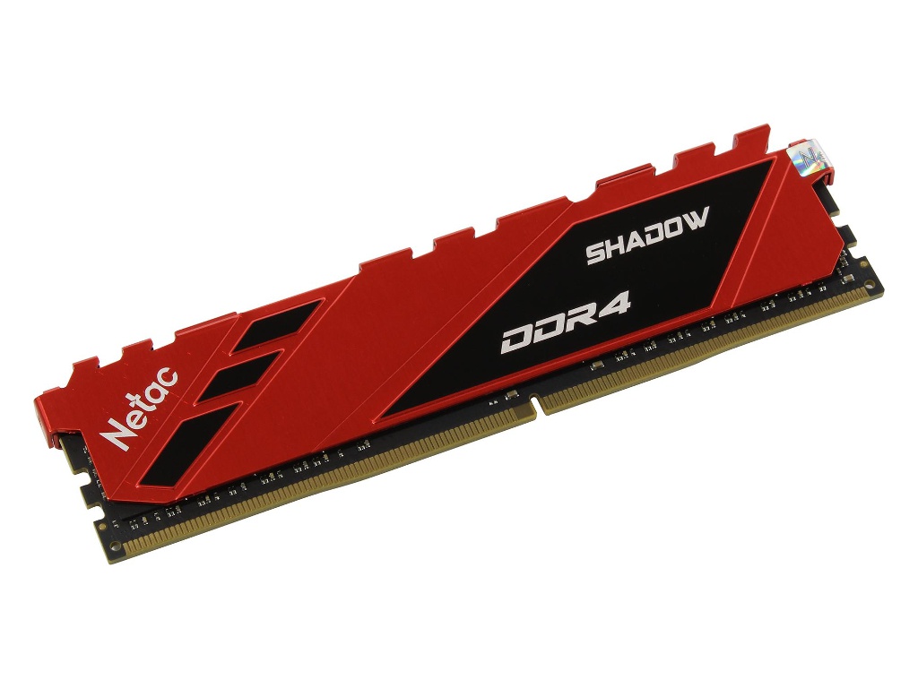 Модуль памяти Netac Shadow DDR4 DIMM 3200Mhz PC25600 CL16 - 16Gb NTSDD4P32SP-16R оперативная память netac ddr4 16gb 3200mhz shadow red ntsdd4p32sp 16r