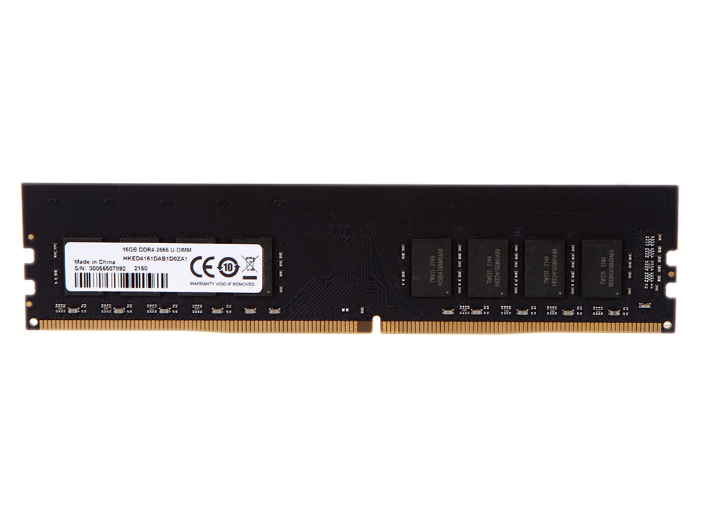 Модуль памяти HikVision DDR4 DIMM 2666Mhz PC21300 CL19 - 16Gb HKED4161DAB1D0ZA1/16G