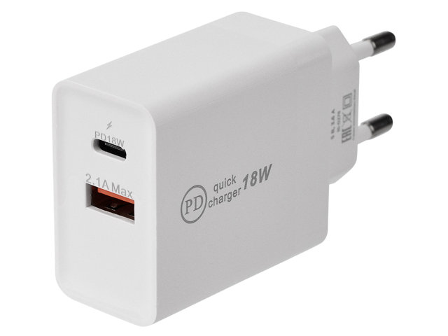 Зарядное устройство Rexant Type-C + USB 3.0 Quick Charge 16-0278 подруливающее устройство quick d185mm 105kgf 24 в more 10252143