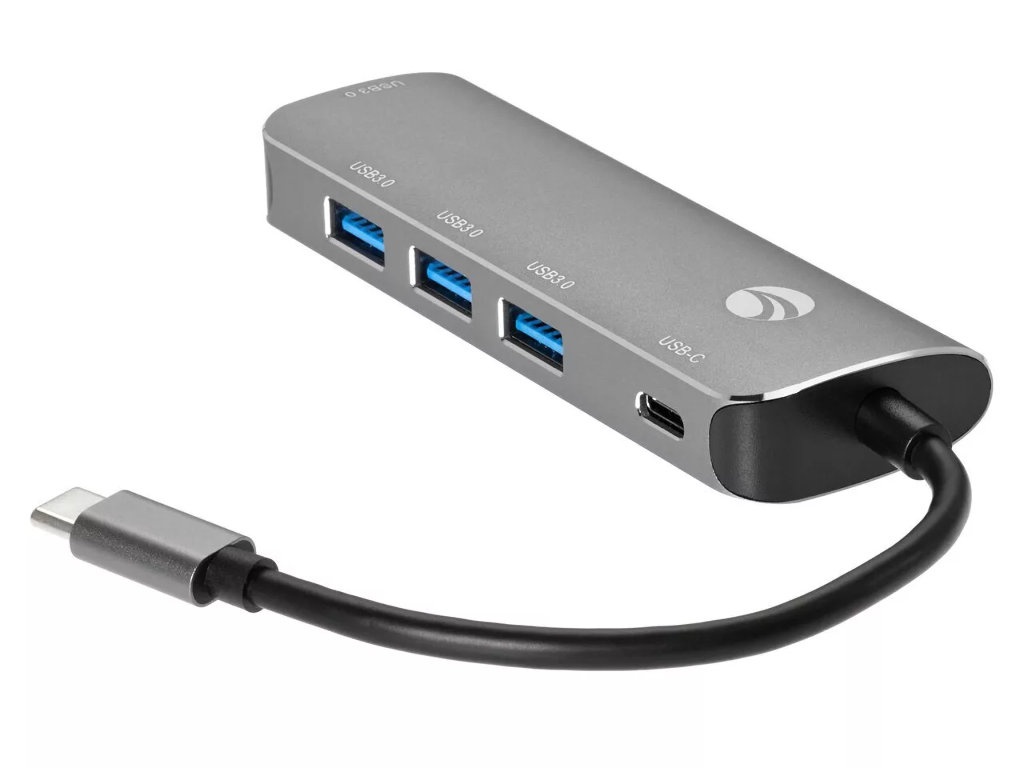 

Хаб USB Vcom Type-C - 4xUSB 3.0 + PD Aluminum Shell CU4383, CU4383