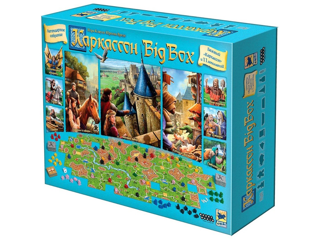 

Настольная игра Hobby World Каркассон Big Box 915290, Каркассон Big Box
