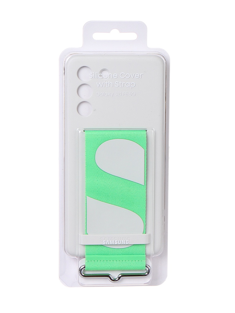 фото Чехол для samsung galaxy s21 fe silicone with strap cover white ef-gg990twegru