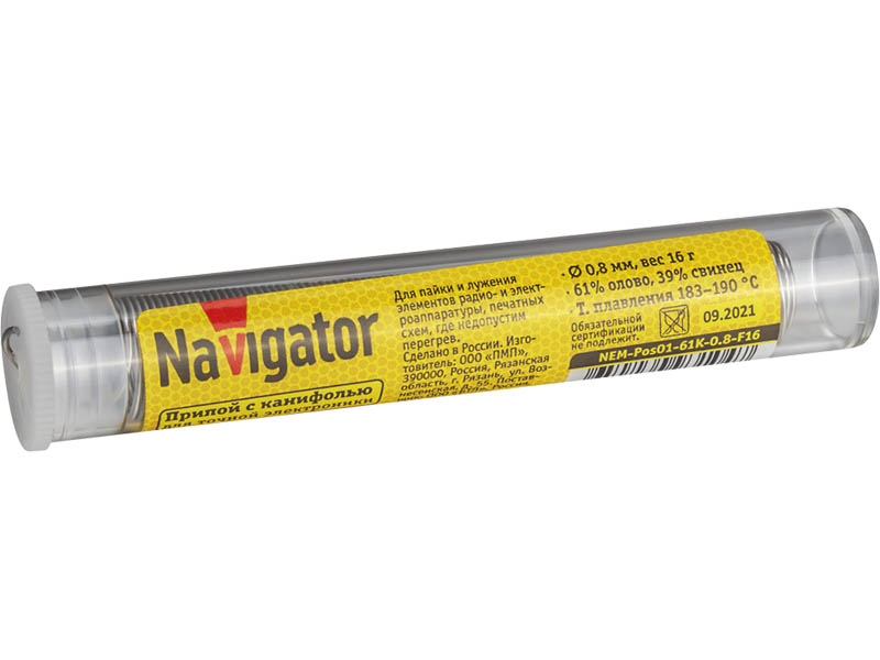 Припой Navigator NEM-Pos01-61K-0.8-F16 0.8mm 16g 93 104