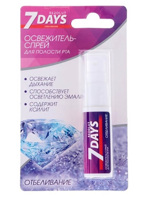 

Освежитель полости рта D.I.E.S 7 Days Rezolut отбеливающий 8ml 3417068, 7 Days Rezolut 3417068