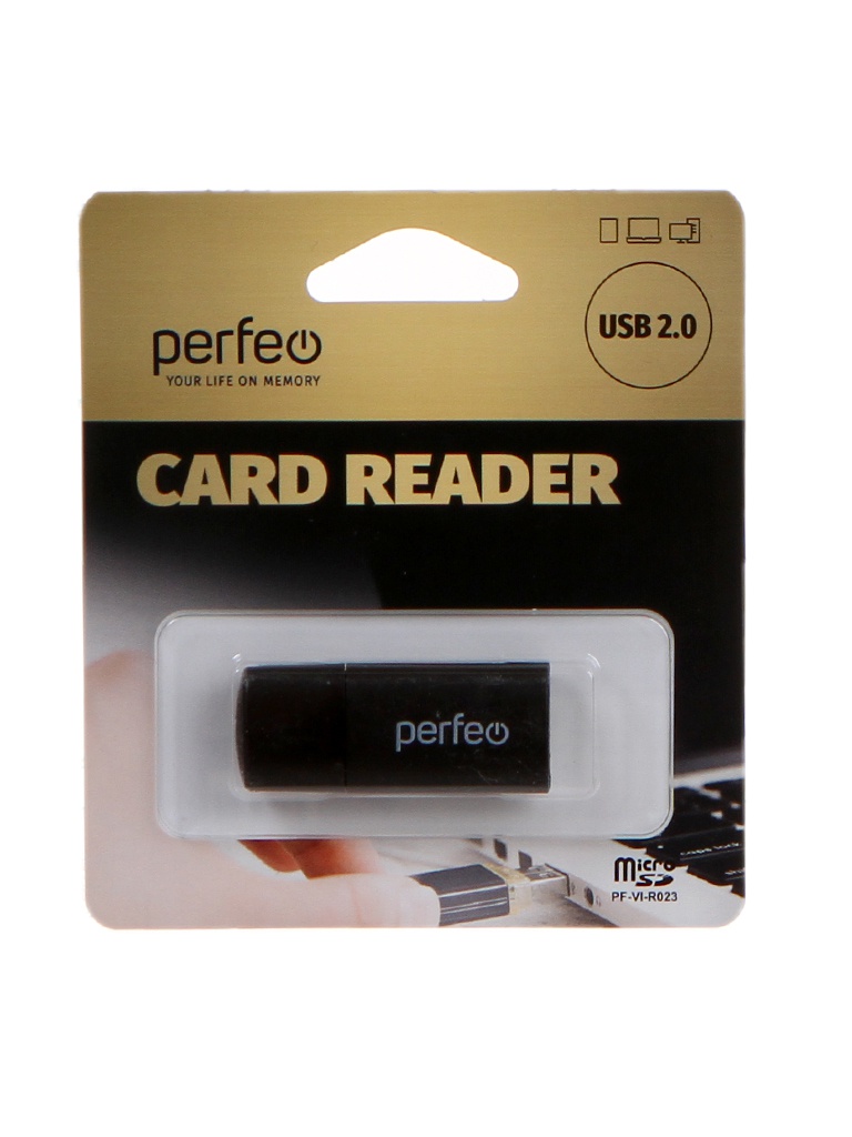 

Карт-ридер Perfeo Card Reader Micro SD PF-VI-R023 Black PF_С3793, PF_С3793