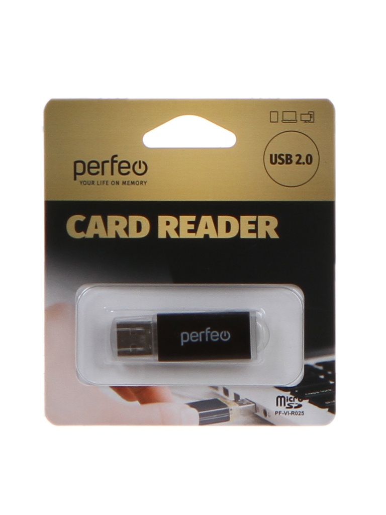 

Карт-ридер Perfeo Card Reader Micro SD PF-VI-R025 Black PF_С3798, PF_С3798