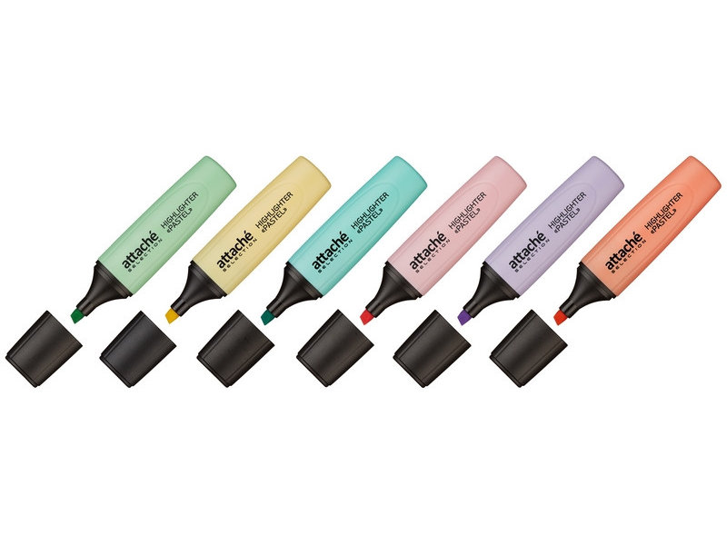 фото Маркер набор маркеров текстовыделителей attache selection pastel 1-5mm 6 цветов 958592