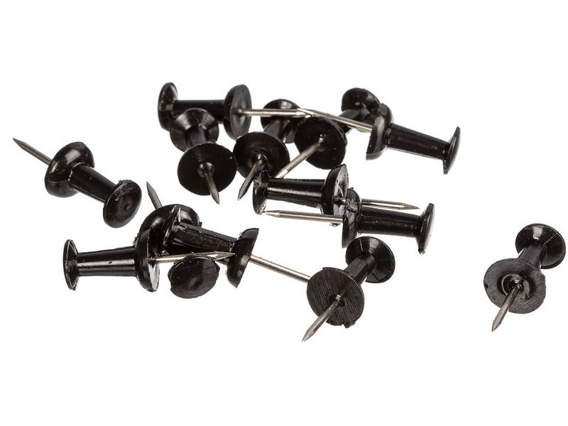 

Кнопки для пробковых досок силовые Attache 11mm 50 штук Black 906877, 906877