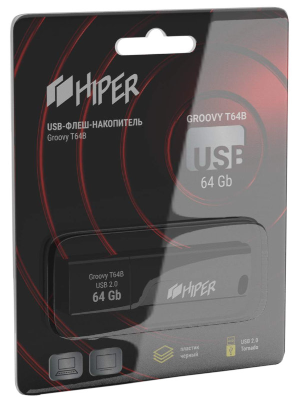 фото Usb flash drive 64gb - hiper groovy t hi-usb264gbtb