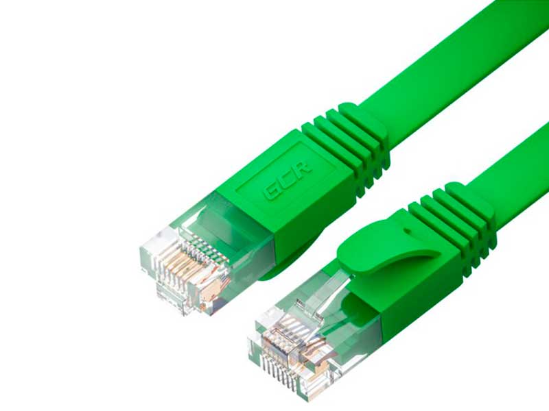 Сетевой кабель GCR Prof UTP 30AWG cat.6 RJ45 T568B 0.5m Green GCR-52835