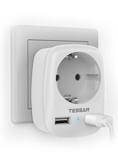 фото Сетевой фильтр tessan ts-611-de 1 socket grey