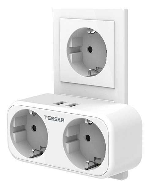 фото Сетевой фильтр tessan ts-321-de 2 sockets white