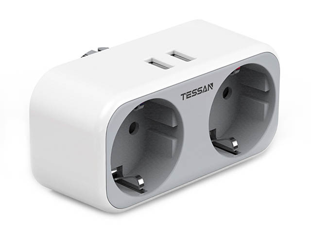 фото Сетевой фильтр tessan ts-321-de 2 sockets grey