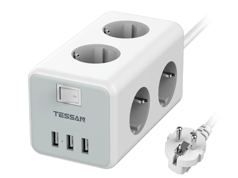 фото Сетевой фильтр tessan ts-306 6 sockets 2m