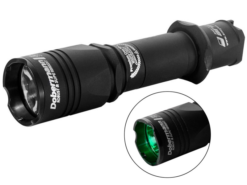 фото Фонарь armytek dobermann xp-e2 (зелёный свет) черный