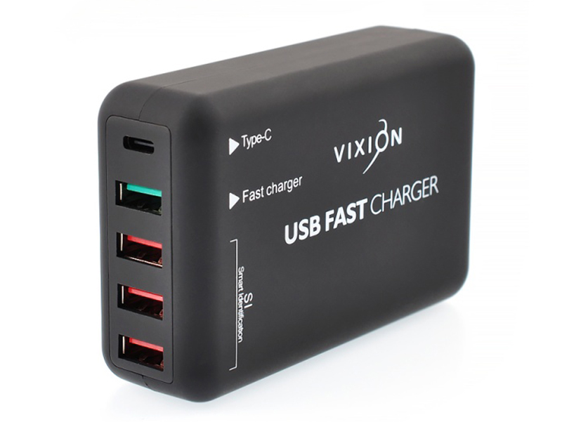 Зарядное устройство Vixion Special Edition H4 Quick Charger 30W 4xUSB + Type-C Black GS-00008833